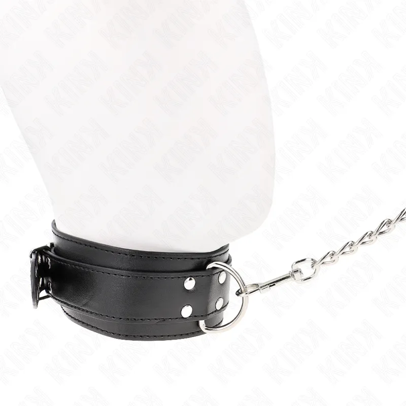 Kink - Necklace With Strap 65 Cm Silver Buckles Adjustable 33-46 Cm X 5.5 Cm