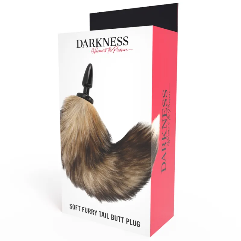 Darkness Natural Tail Butt Plug Silicone Black 10cm - Análny Kolík, Chvost
