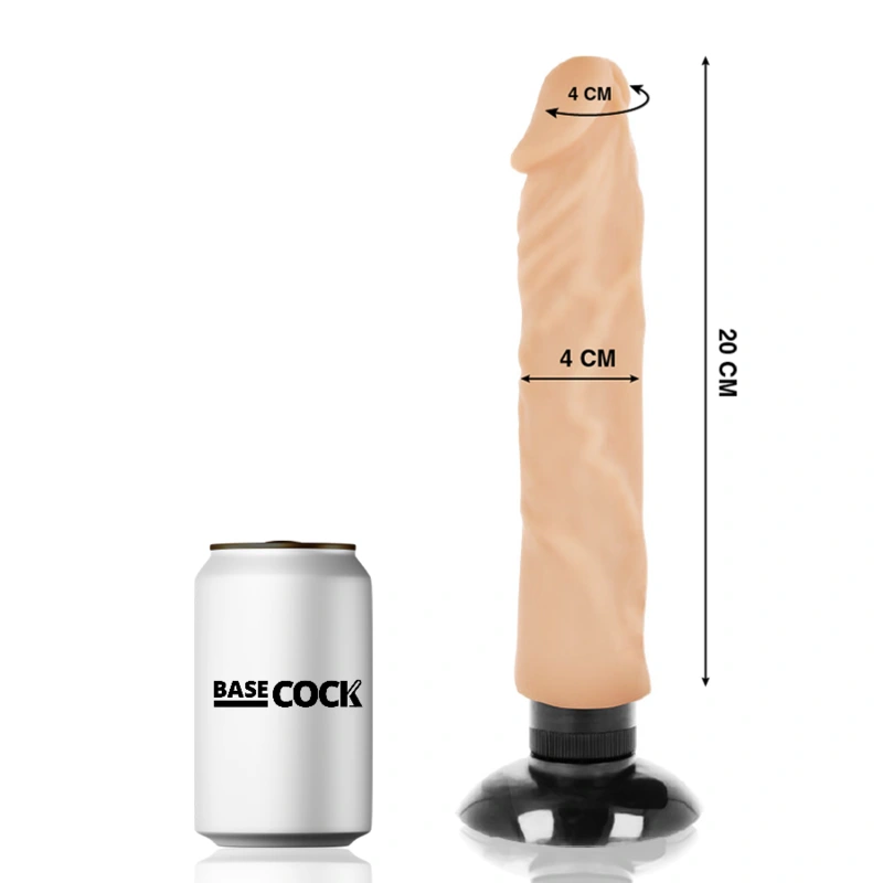 Basecock - realistic vibrator 2-1 flesh 20 cm -o- 4 cm 1