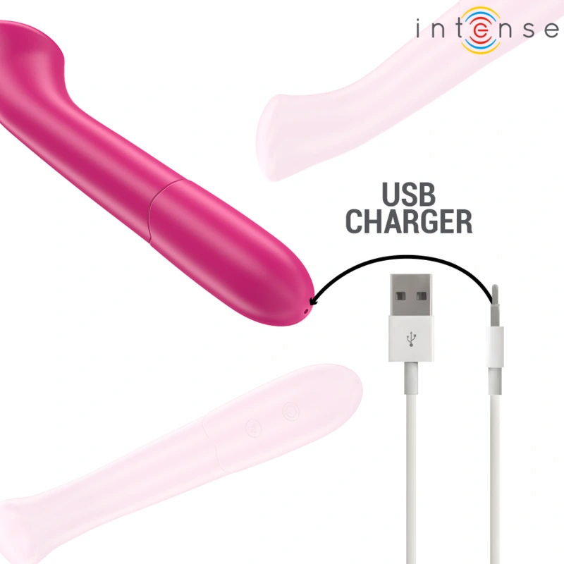 Intense - paty vibrator 19 cm flexible 10 vibrations model 2 pink 5