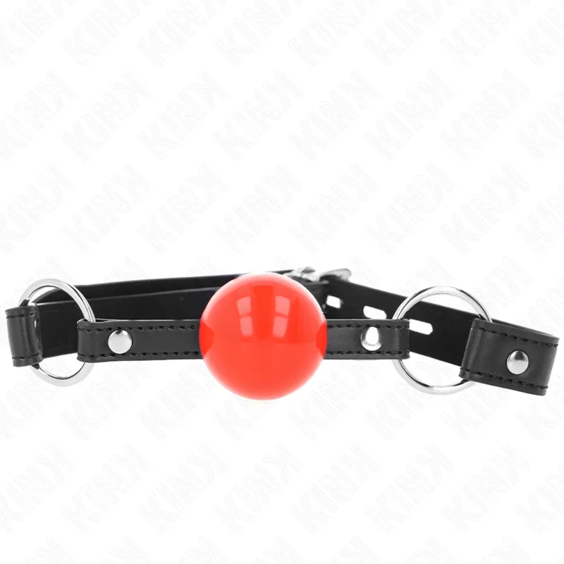 Kink - Ball 4 Cm Gag With Lock Red Ball Black Strap 60 X 2 Cm 2