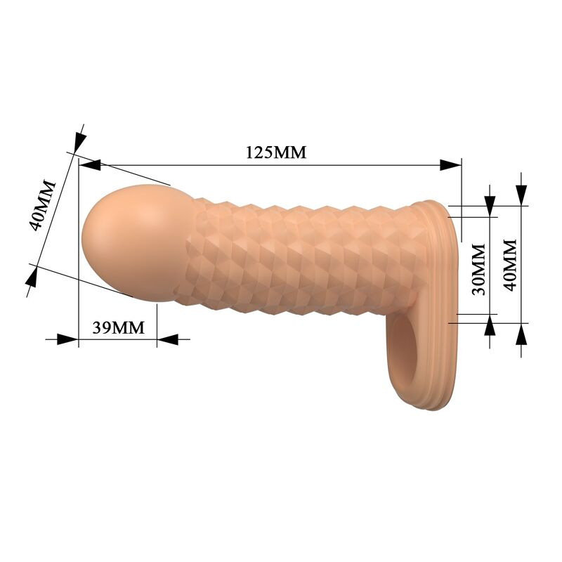 Pretty love - wolfram penis extension sleeve 11.5 cm Ø 3.8 cm natural 5