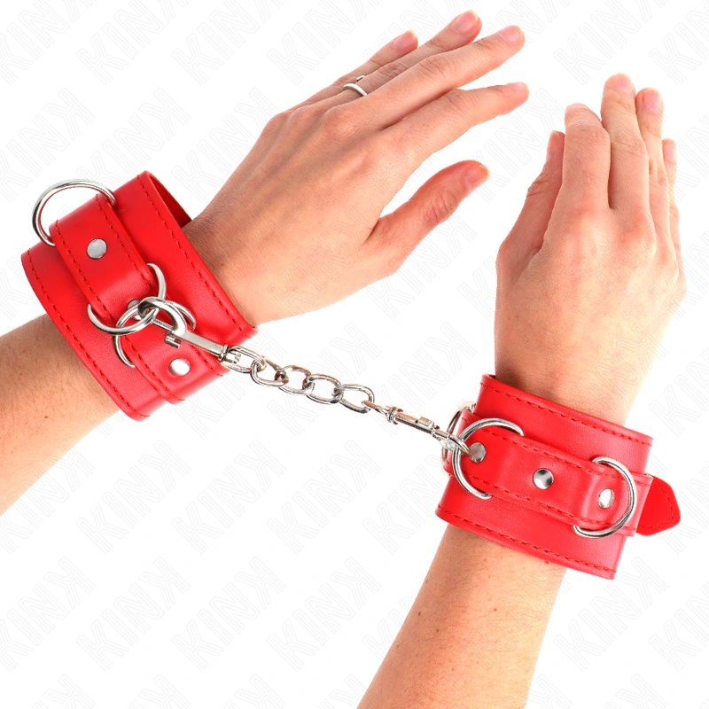 Kink - 3 d-ring wrist restraints adjustable red 17.5-25 cm x 6 cm