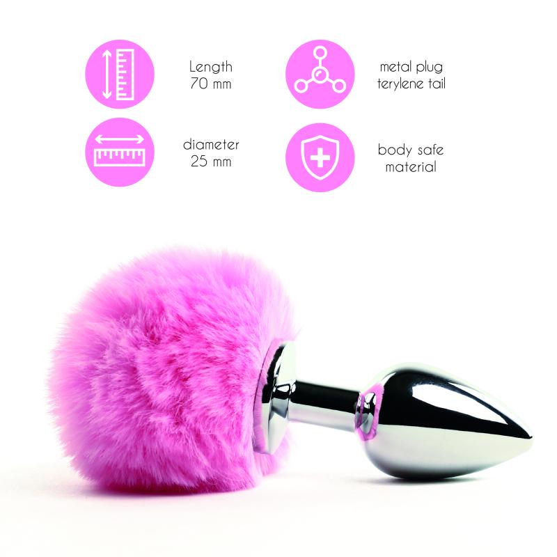 Feelztoys - Bunny Tails Butt Plug Pink - Análny Kolík, Chvost 6