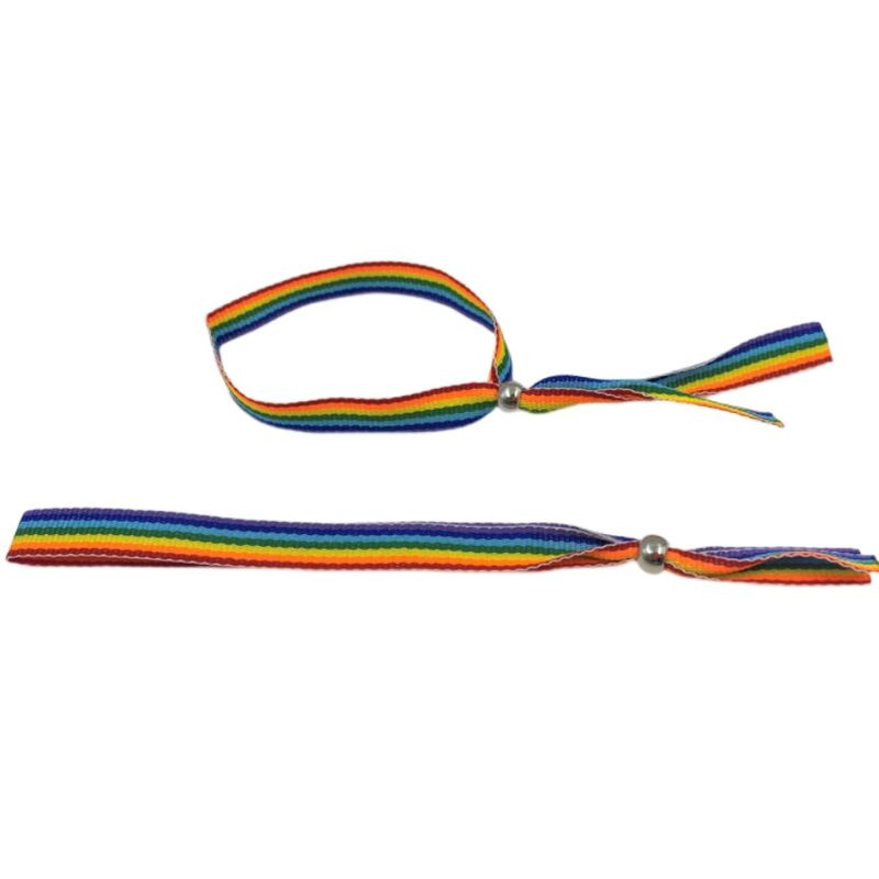 Pride - lgbt flag silver ball bracelet
