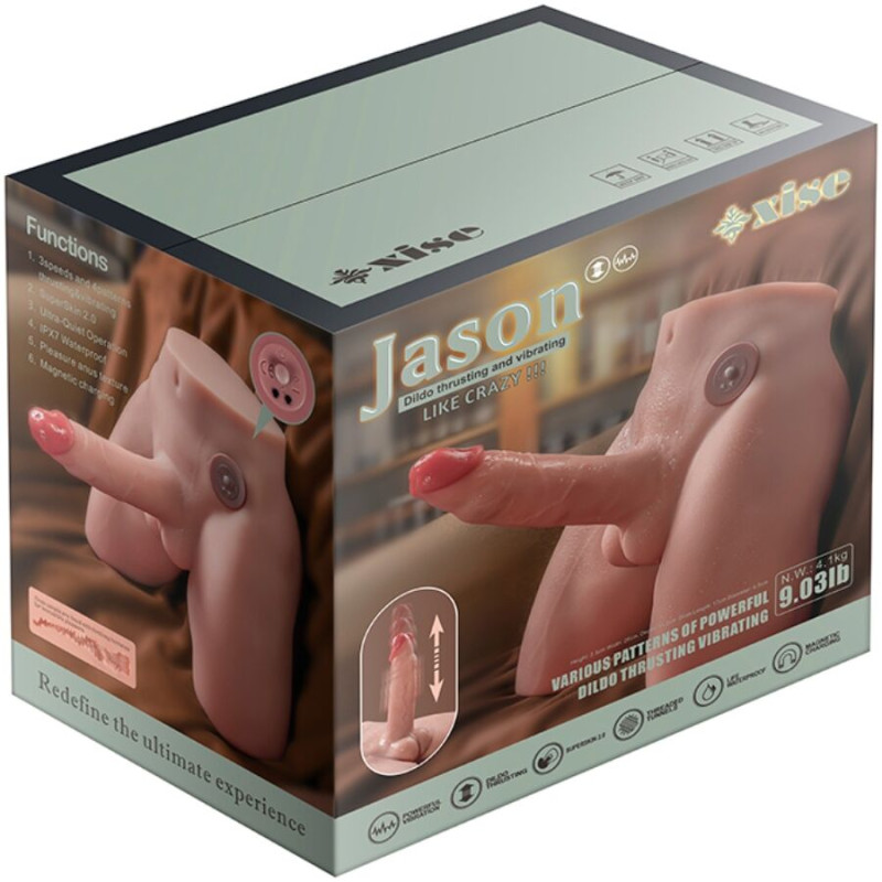 Xise - jason realistic dildo masturbator with thrusting and vibration 17 cm 13