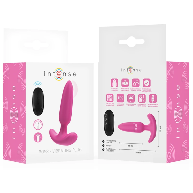 Intense - ross anal plug 10 vibrations pink remote control 6