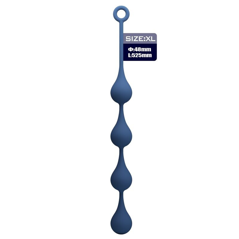 Mr play - blue silicone anal beads size xl 52.5 cm 1