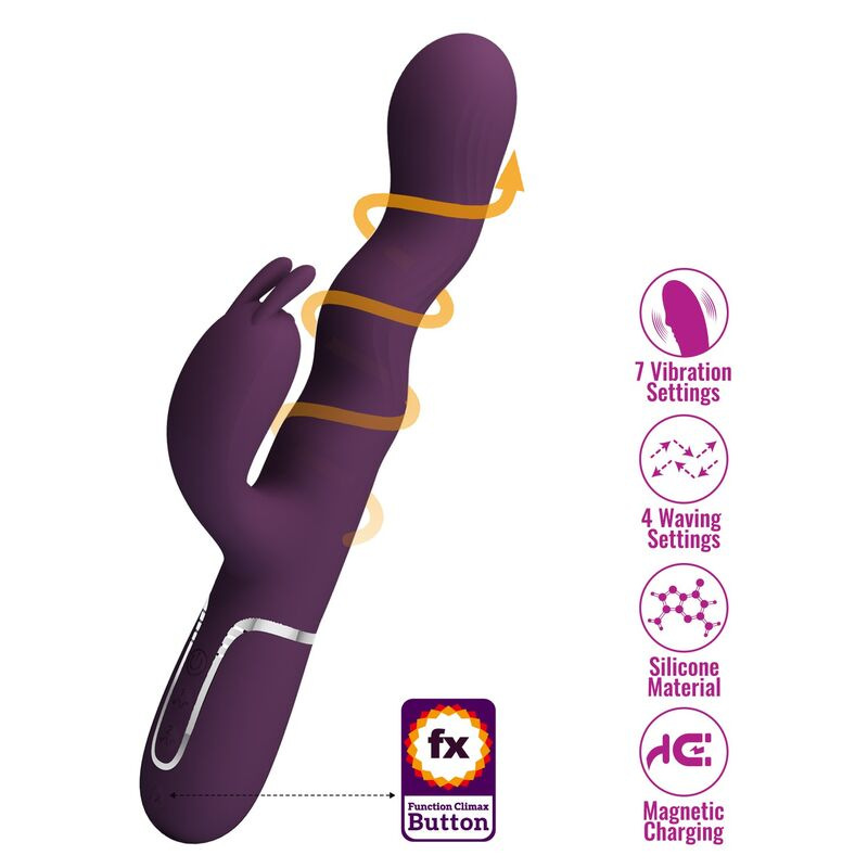 Pretty love - loursen rabbit vibrator with thrusting motion and 7 vibrations usb rechargeable purple 3