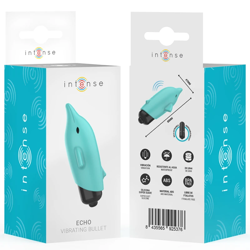 Intense - echo vibrating bullet dolphin blue 8 x 4.7 cm 6