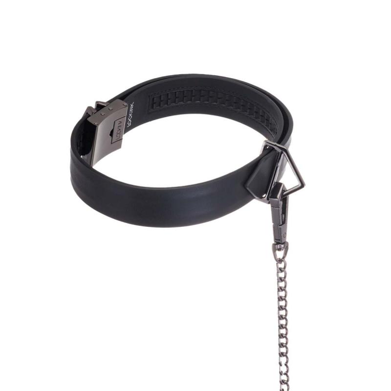 Lockink - Collar With Leash Set Black