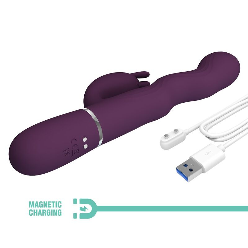 Pretty love - loursen rabbit vibrator with thrusting motion and 7 vibrations usb rechargeable purple 8