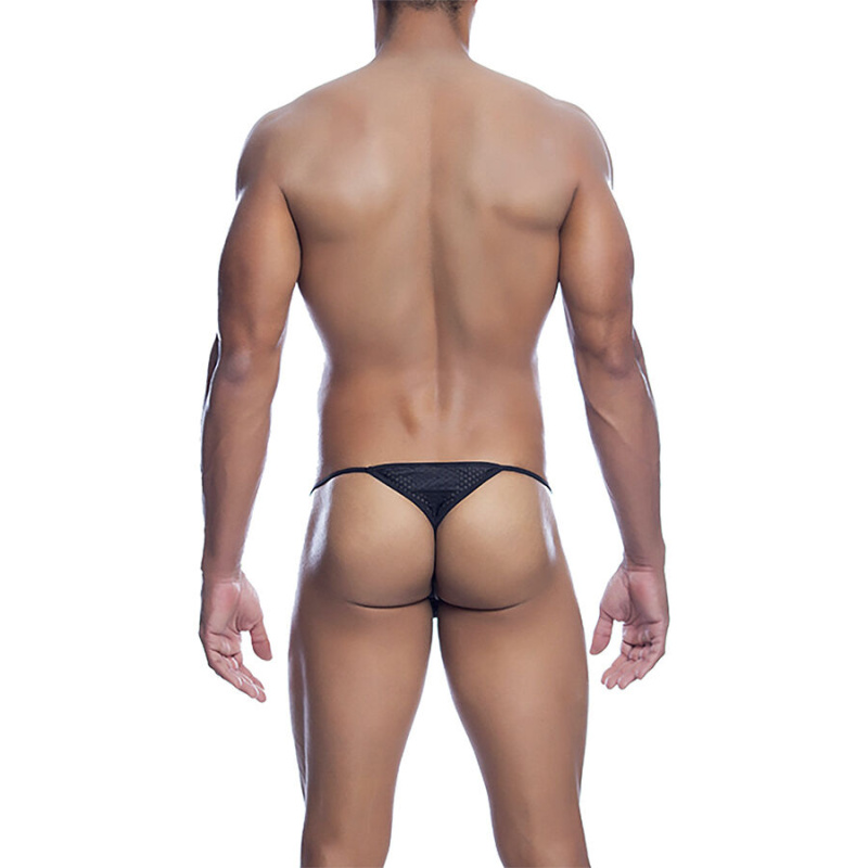 Mob - black microfiber v-string size s/m 3