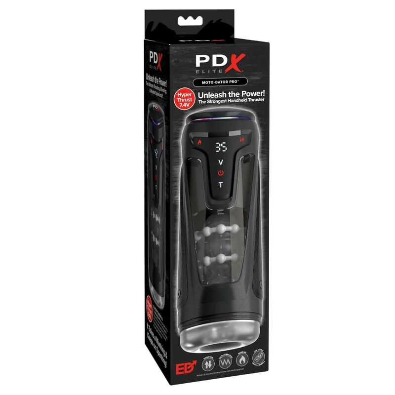 Pdx elite - moto-bator pro thrusting stroker automatic vibrating and warming masturbator 26.5 cm
