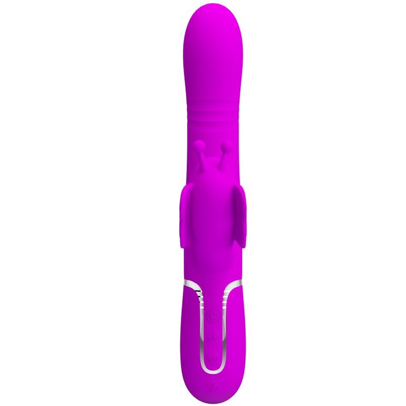 Pretty love - multifunction rabbit vibrator 4 in 1 butterfly fuchsia 1