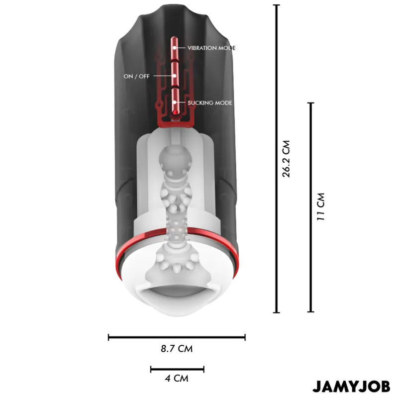 Jamyjob - megabite automatic mouth masturbator 5 suction and vibration modes 2