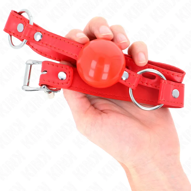 Kink - Tpe Ball 4 Cm Gag With Rojo Lock 60 X 2 Cm 3
