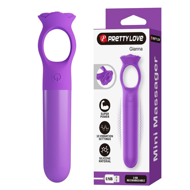 Pretty love - giana rechargeable mini vibrator massager purple