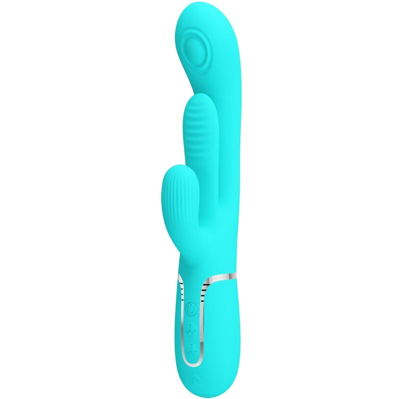 Pretty love - shania triple rabbit multifunction vibrator 3 in 1 blue