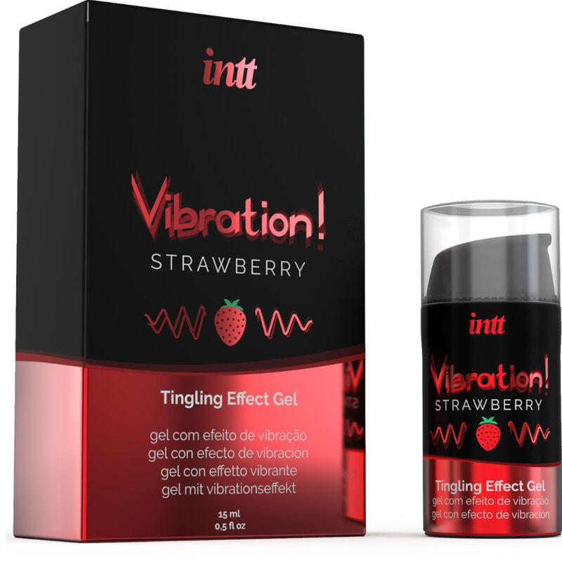Intt - Powerful Intimate Stimulant Liquid Vibrating Gel Strawberry 15ml 1