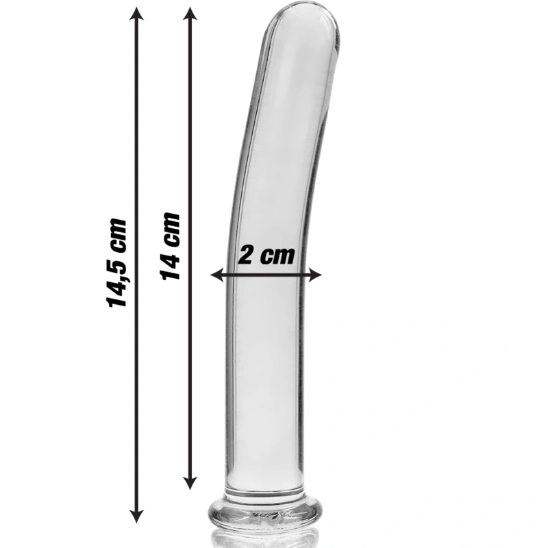 Nebula series by ibiza - model 8 dildo borosilicate glass clear 14.5 cm -o- 2 cm 2