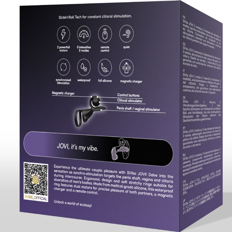 Snail vibe - jovi couples ring remote control black 8