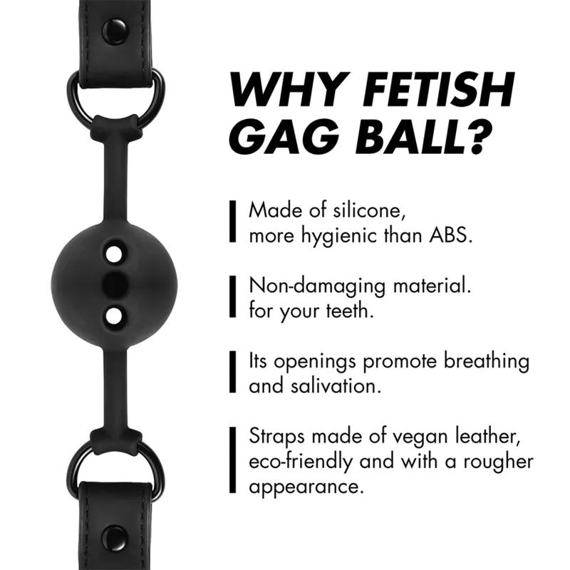 Fetish Submissive Bondage - Breathable Silicone Ball Gag - Náhubok 3