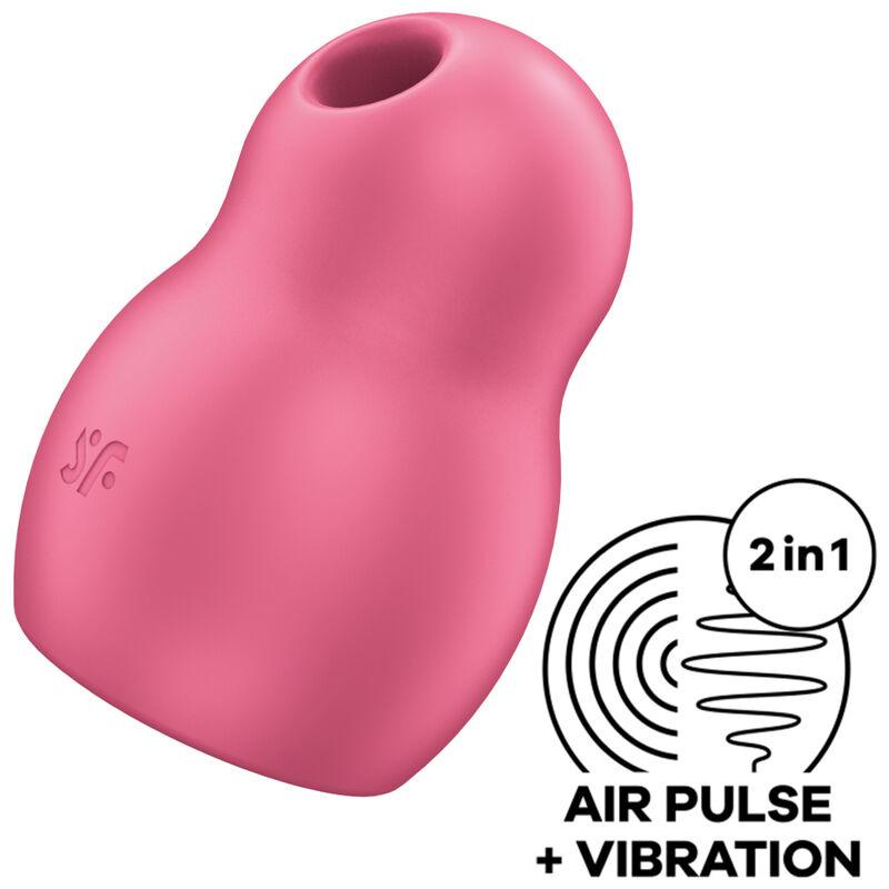 Satisfyer Pro To Go 1 Double Air Pulse Stimulator & Vibrator - Red - Stimulátor Klitorisu