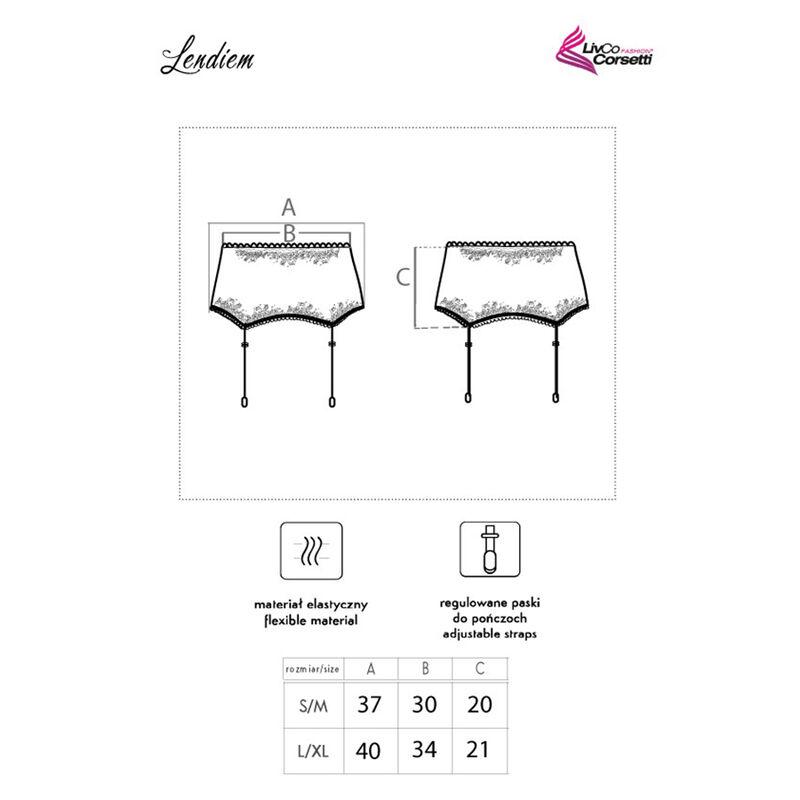 Livco Corsetti Fashion - Lendiem Lc 90554-1 Garter Belt Black L/Xl