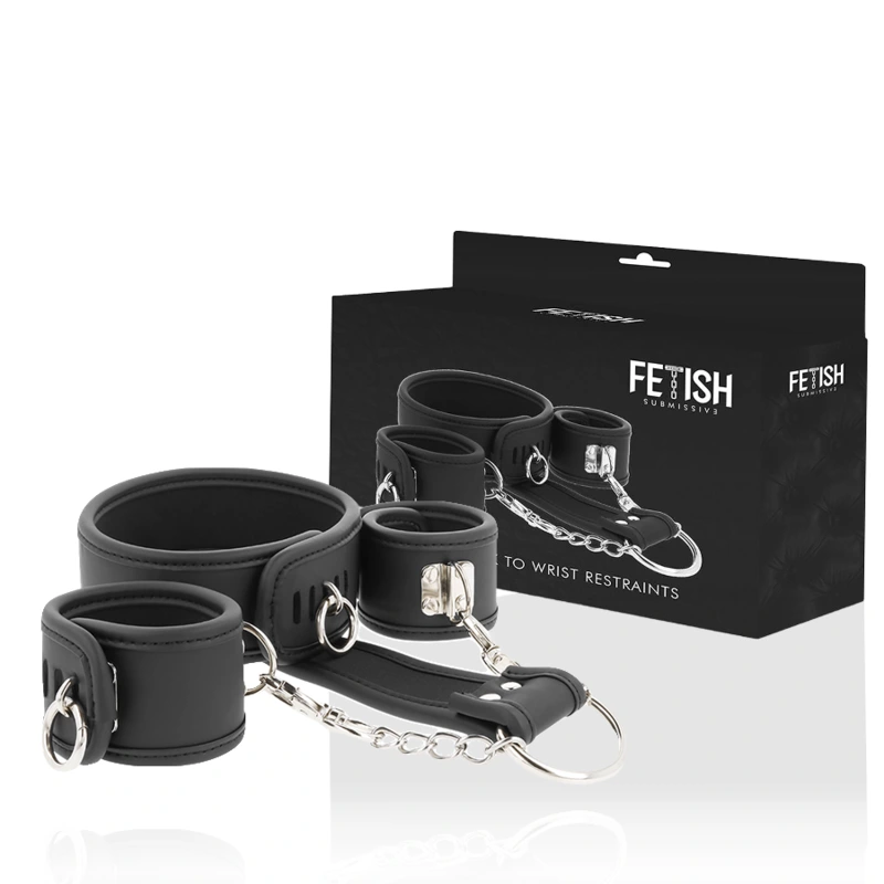 Fetish Submissive Leather and Handcuffs Vegan Leather - Putá 5