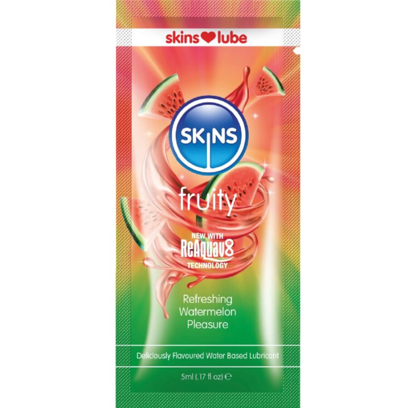 Skins - fruity water-based lubricant watermelon single-dose 5 ml