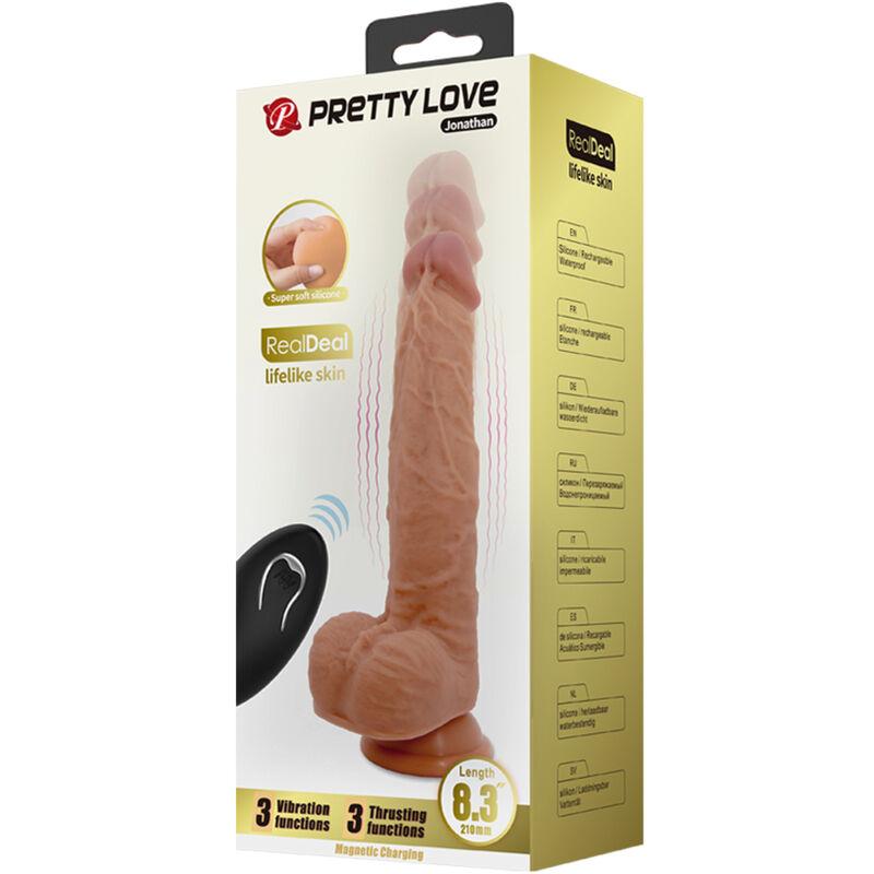 Pretty Love - Dildo Jonathan Silicone 3 Vibration + 3 Thrusting Functions Remote Control 2 6
