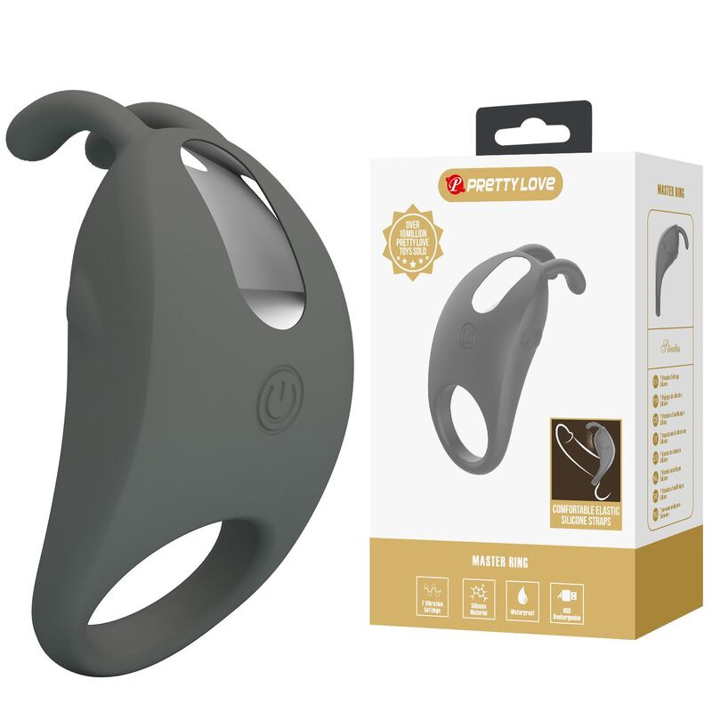 Pretty love - rechargeable vibrating ring with rabbit stimulator 9
