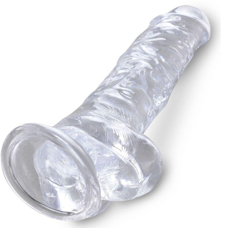 King Cock Clear - Realistic Penis With Balls 16.5 Cm Transparent 3