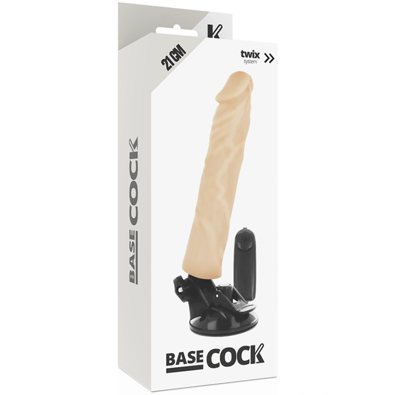 Basecock - realistic vibrator remote control flesh 21 cm -o- 4 cm 3