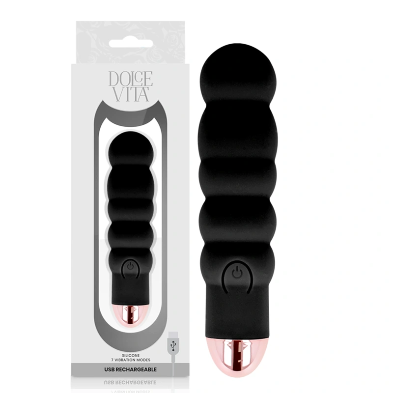 Dolce vita - rechargeable vibrator six black 7 speeds