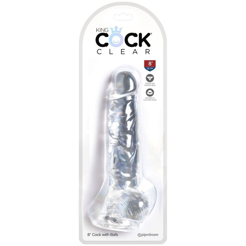 King cock - clear realistic penis with balls 16.5 cm transparent 4