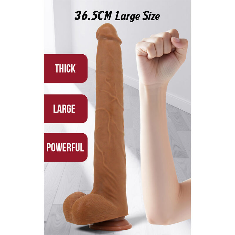 Pretty love - viggo realistic soft-touch skin-sliding dildo 36,5 cm brown 15