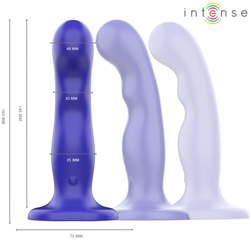 Intense - shorty vibrator with suction cup blue remote control 1