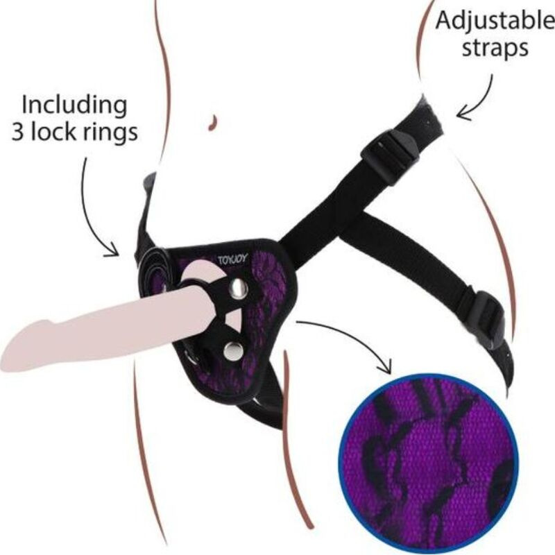 Get real - strap-on lace harness purple