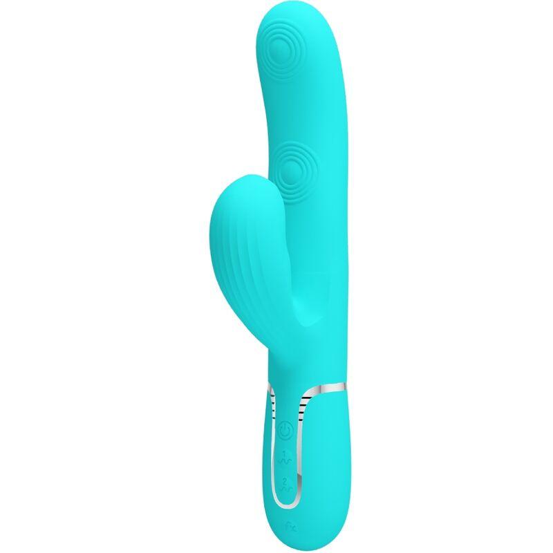 Pretty Love - Perlita Multifunction 3 In 1 G-Spot Vibrator Aqua Green