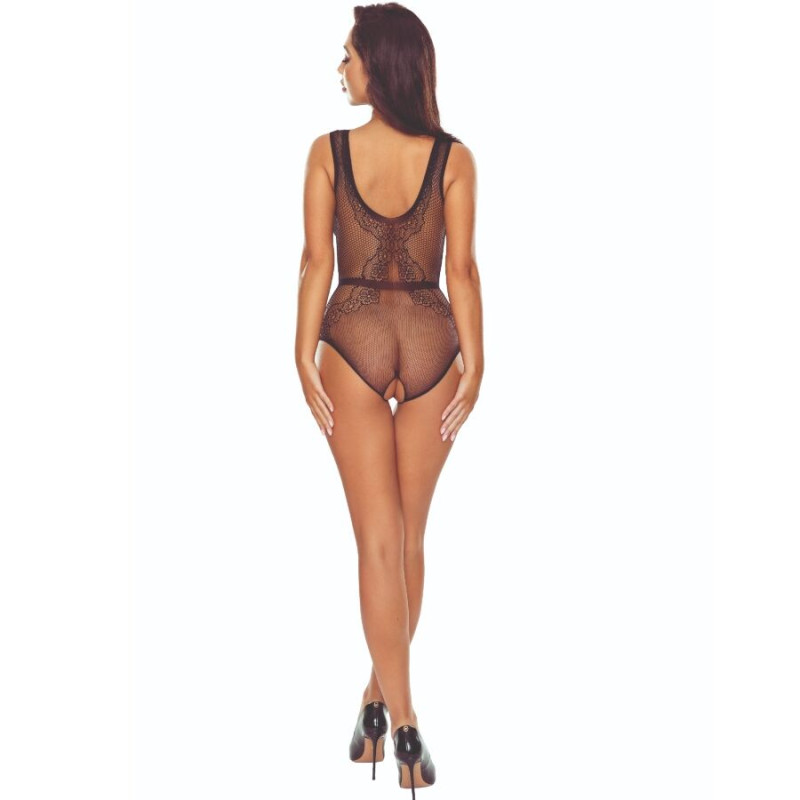 Passion - bs115 black grid bodystocking 1