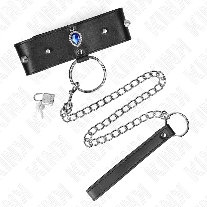 Kink - Necklace 65 Cm With Strap With Blue Diamonds Adjustable 36-43 Cm X 5 Cm 2