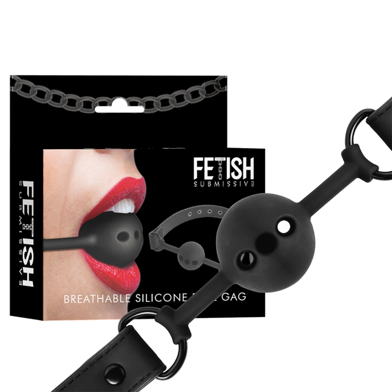 Fetish Submissive Bondage - Breathable Silicone Ball Gag - Náhubok 6