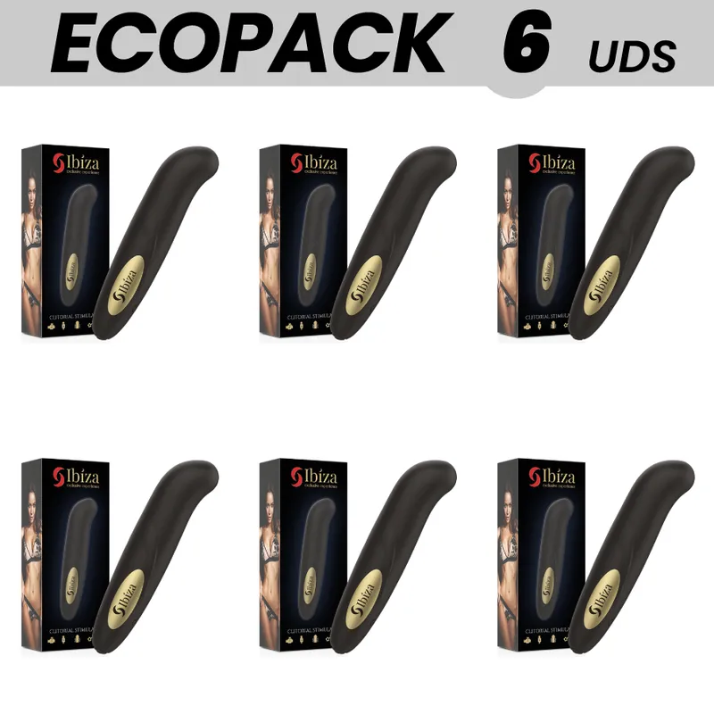 Ecopack 6 Units - Ibiza Clit Stimulator Usb Charger 10 Vibration Modes Golden 13 X 2,10