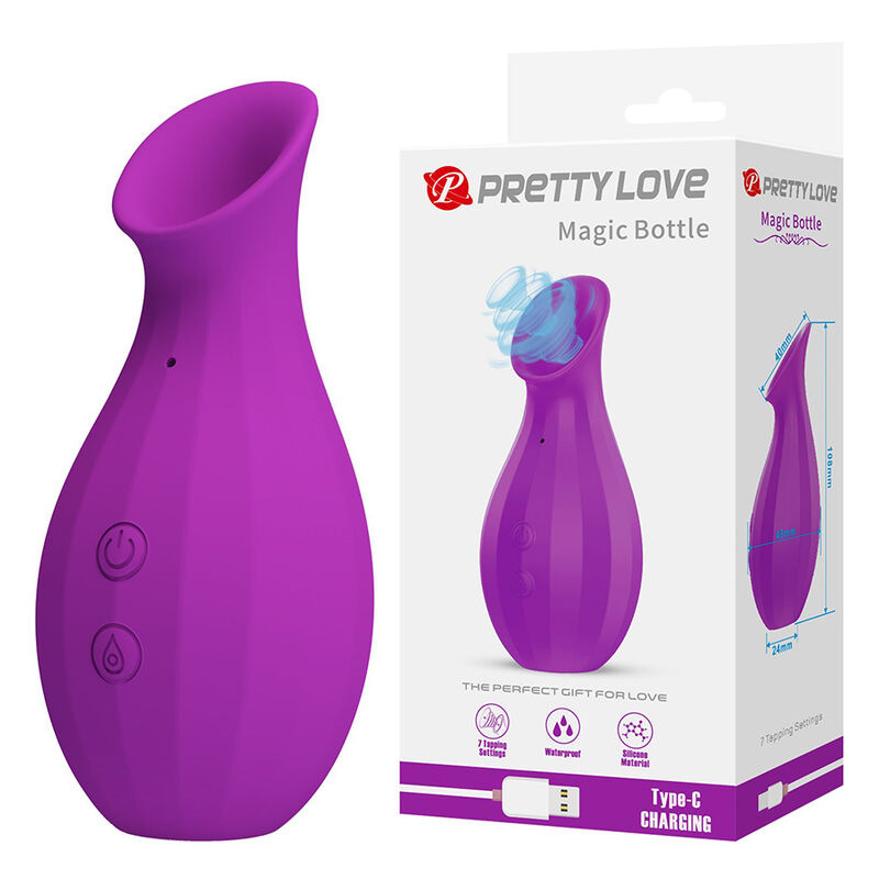 Pretty love - magic bottle rechargeable clitoral suction stimulator purple