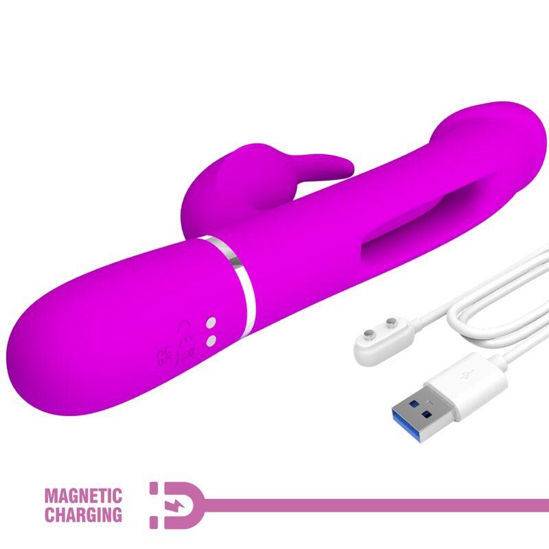 Pretty Love - Kampas Rabbit 3 In 1 Multifunction Vibrator With Tongue Violet 8