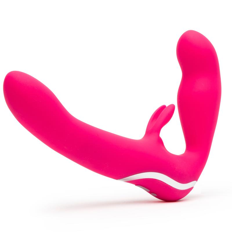 Happy Rabbit - Strapless Strap-On Rabbit Vibe Pink