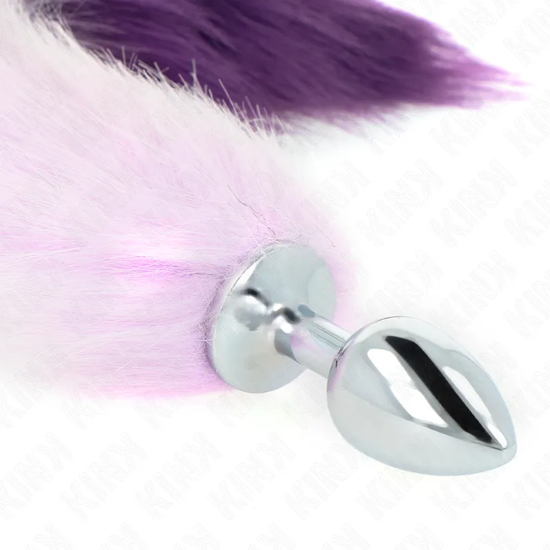 Kink - Anal Plug Size S 7 X 3 Cm With Synthetic Tail 40 Cm Purple