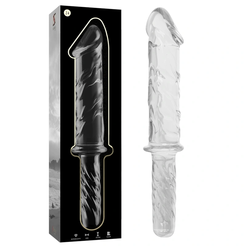 Nebula series by ibiza - model 24 dildo borosilicate glass clear 28.5 cm -o- 5 cm